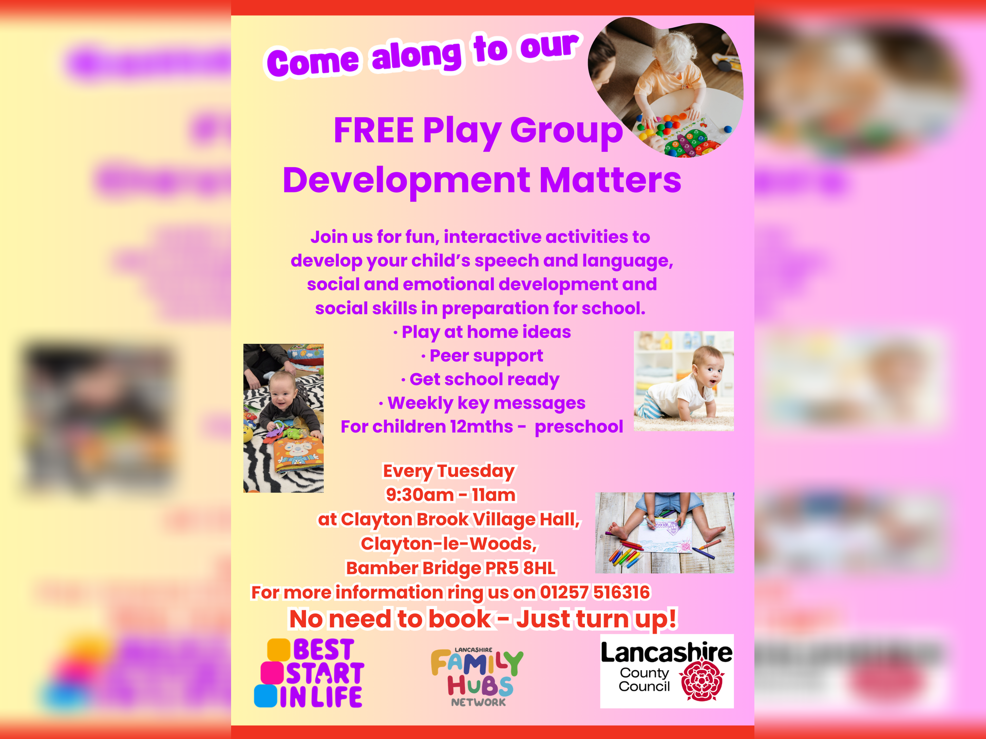 Messy Play @ Development Matters for Children Aged Birth -11yrs - Tuesdays am at Clayton Brook Village Hall