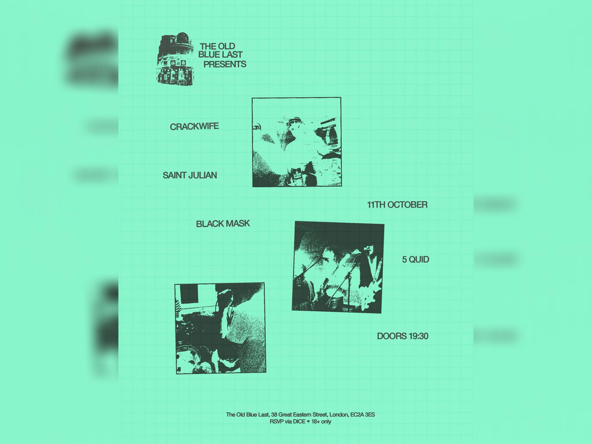 Obl Presents: Crackwife / Saint Julian / Black Mask