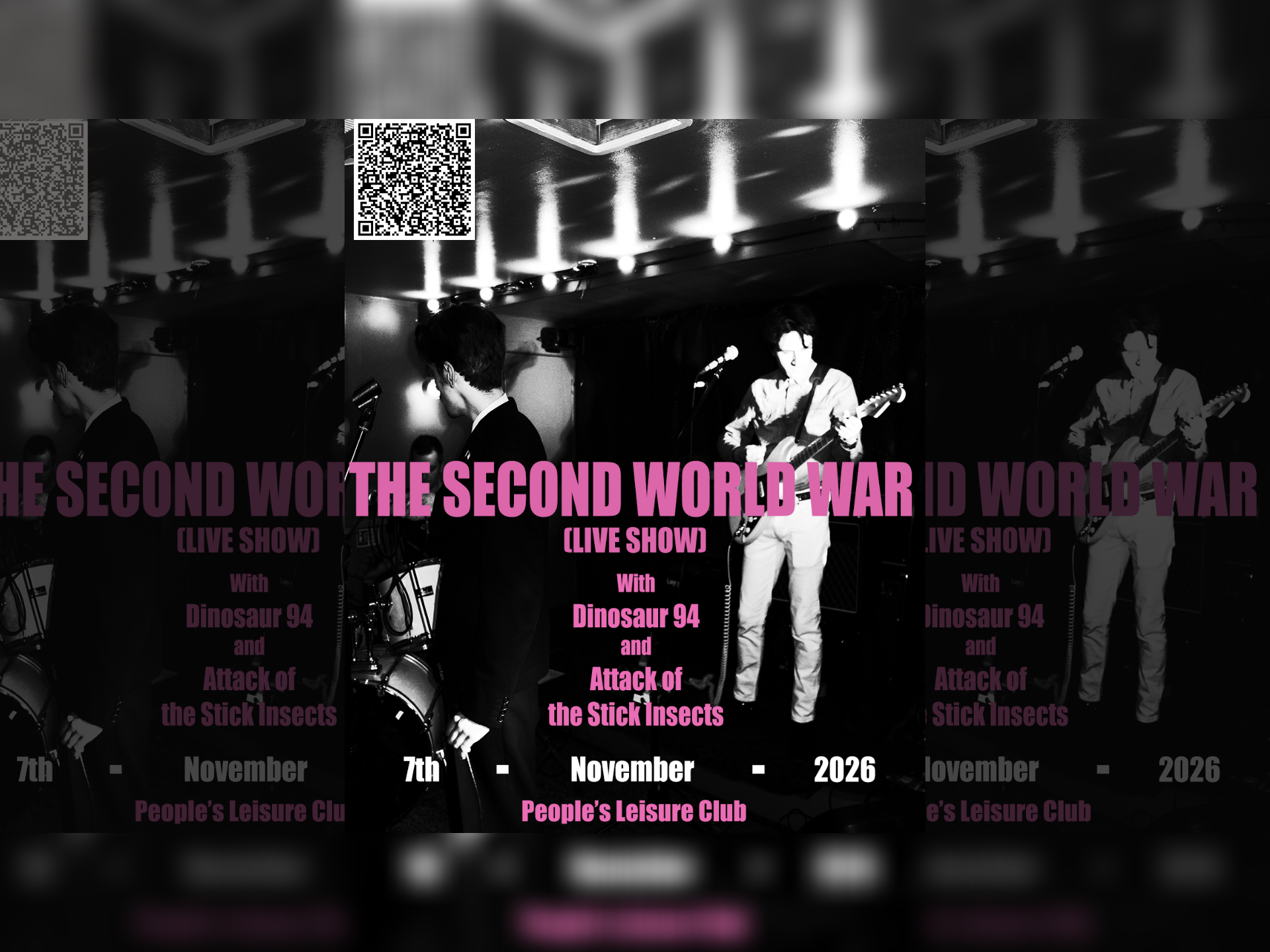 Staged Live Presents the Second World War + Dinosaur 94 + Attack of the Stick Insects @ People's Leisure Club, Edinburgh