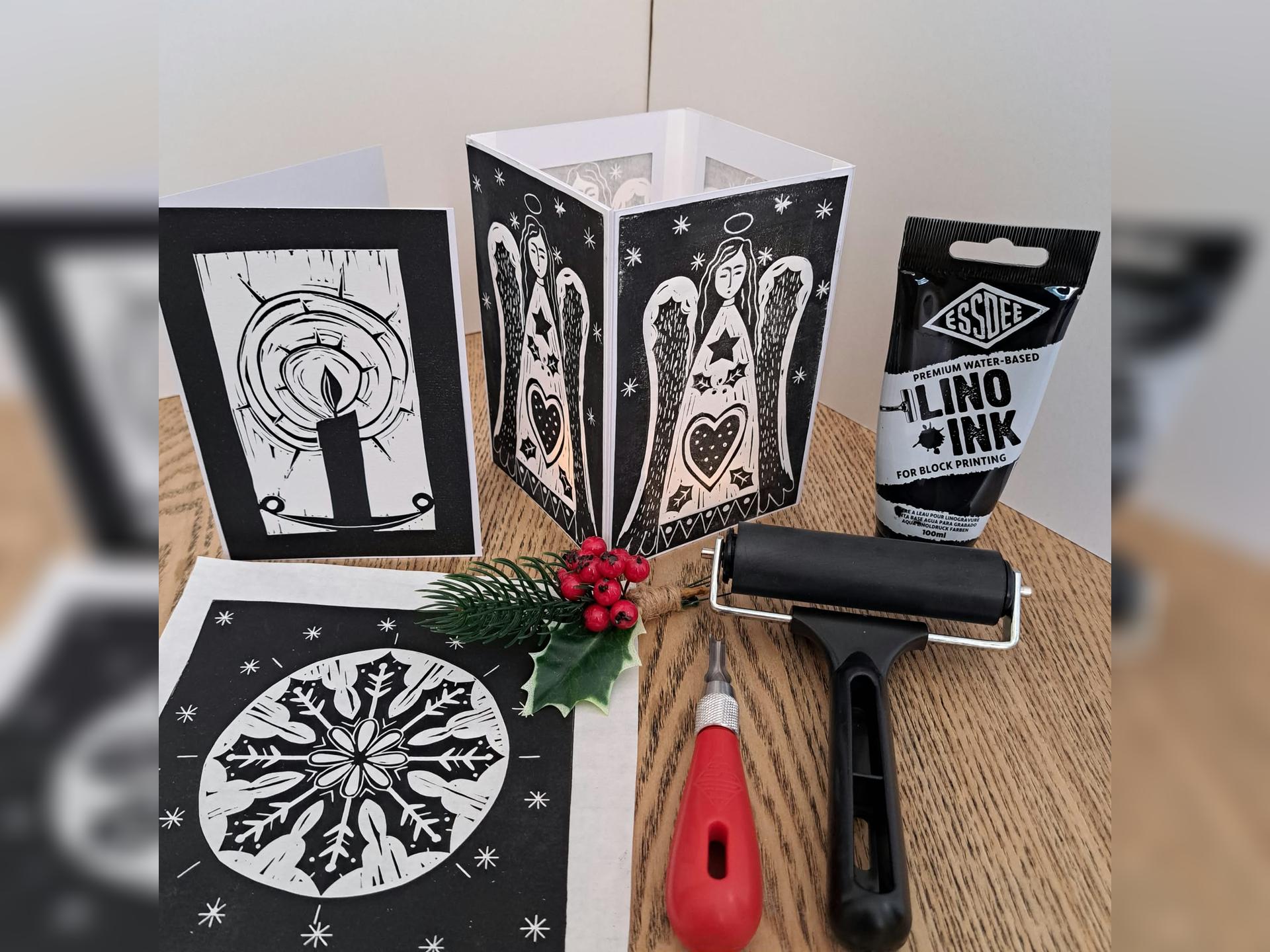 Create a Lino Print Lantern and Cards with Dawn