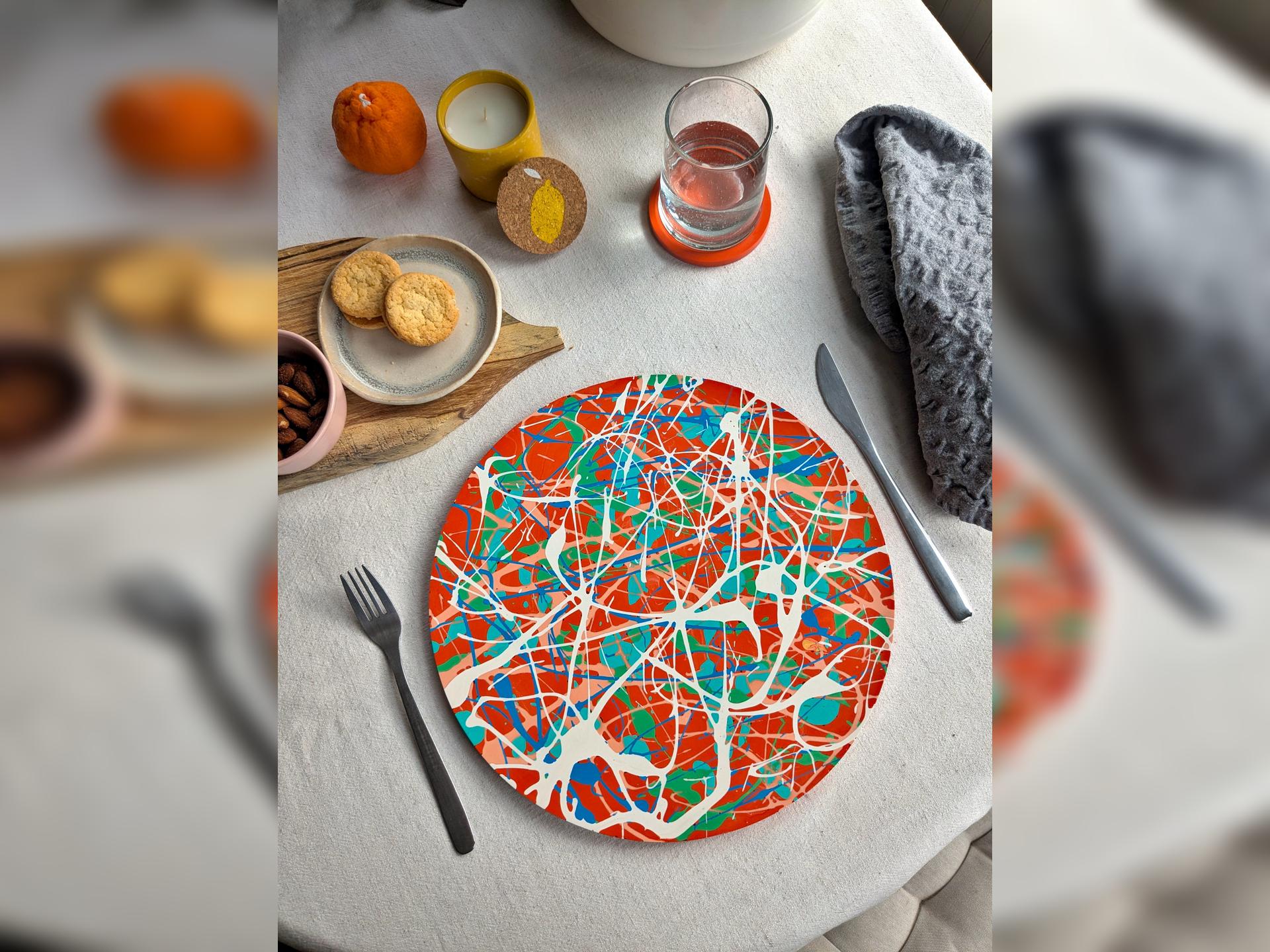 Splatter Pattern Placemat Workshop using Jesmonite Eco Resin